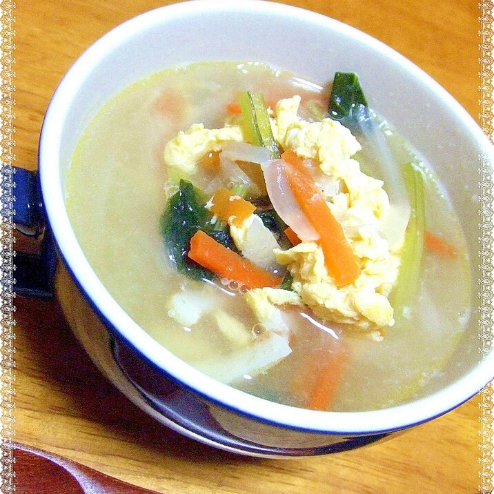 野菜とちくわのたまごスープ